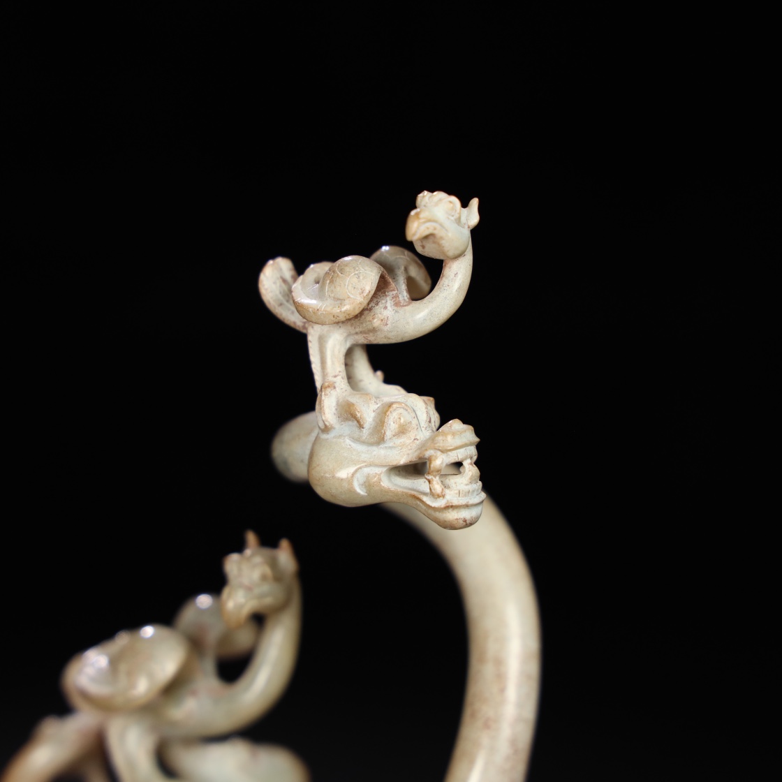 Chinese Natural Jade Carved Dragon Seal