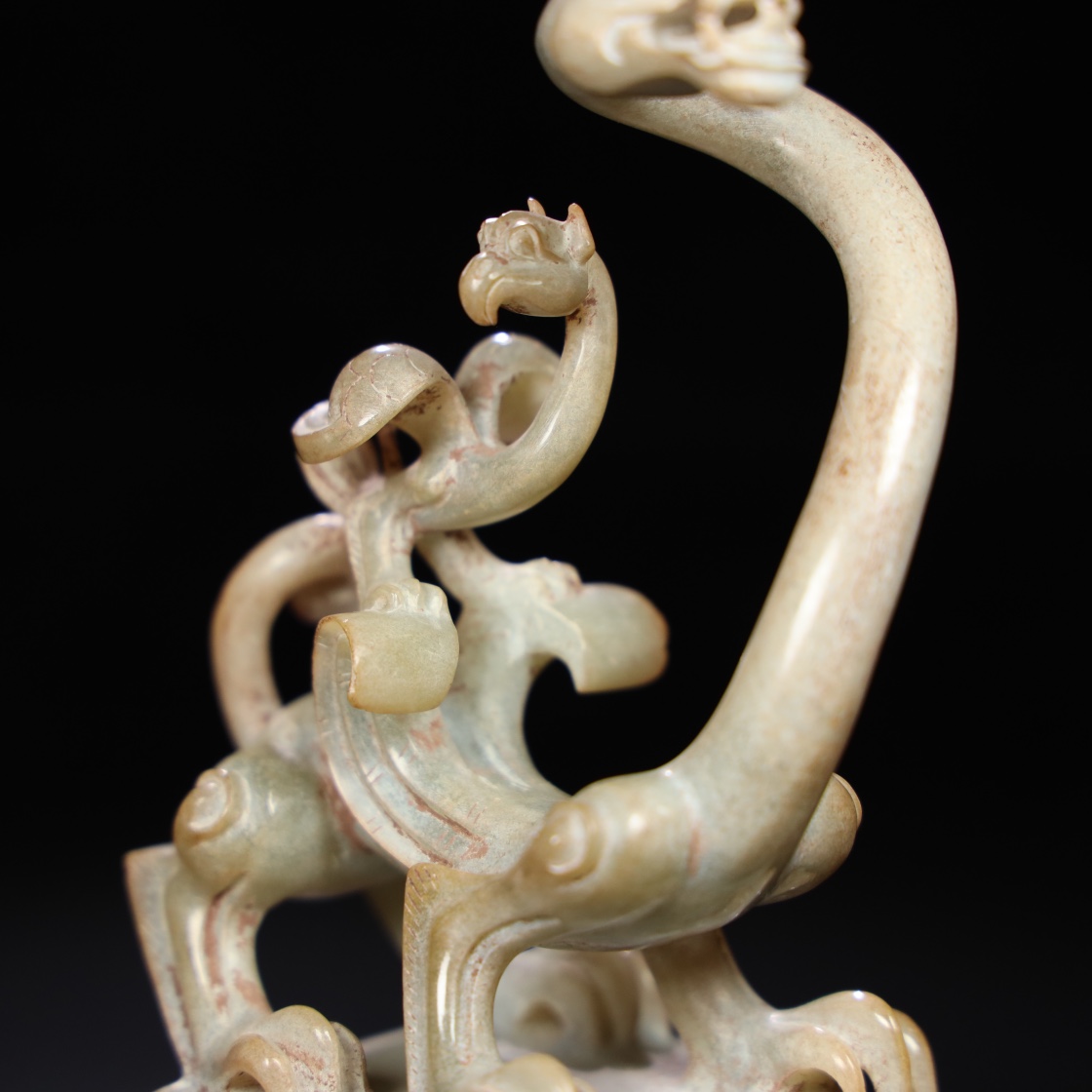 Chinese Natural Jade Carved Dragon Seal