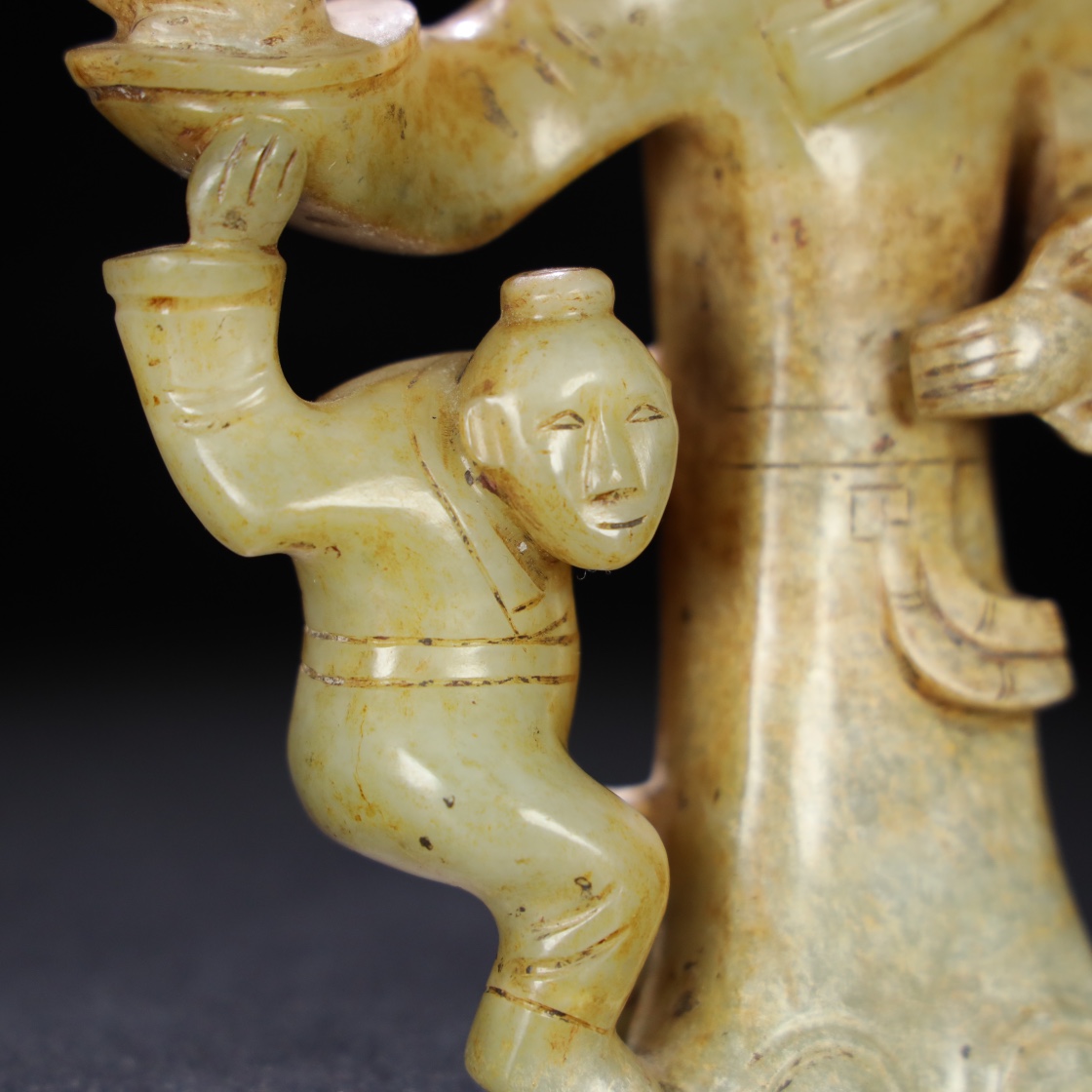Chinese Natural Jade Carved Statue