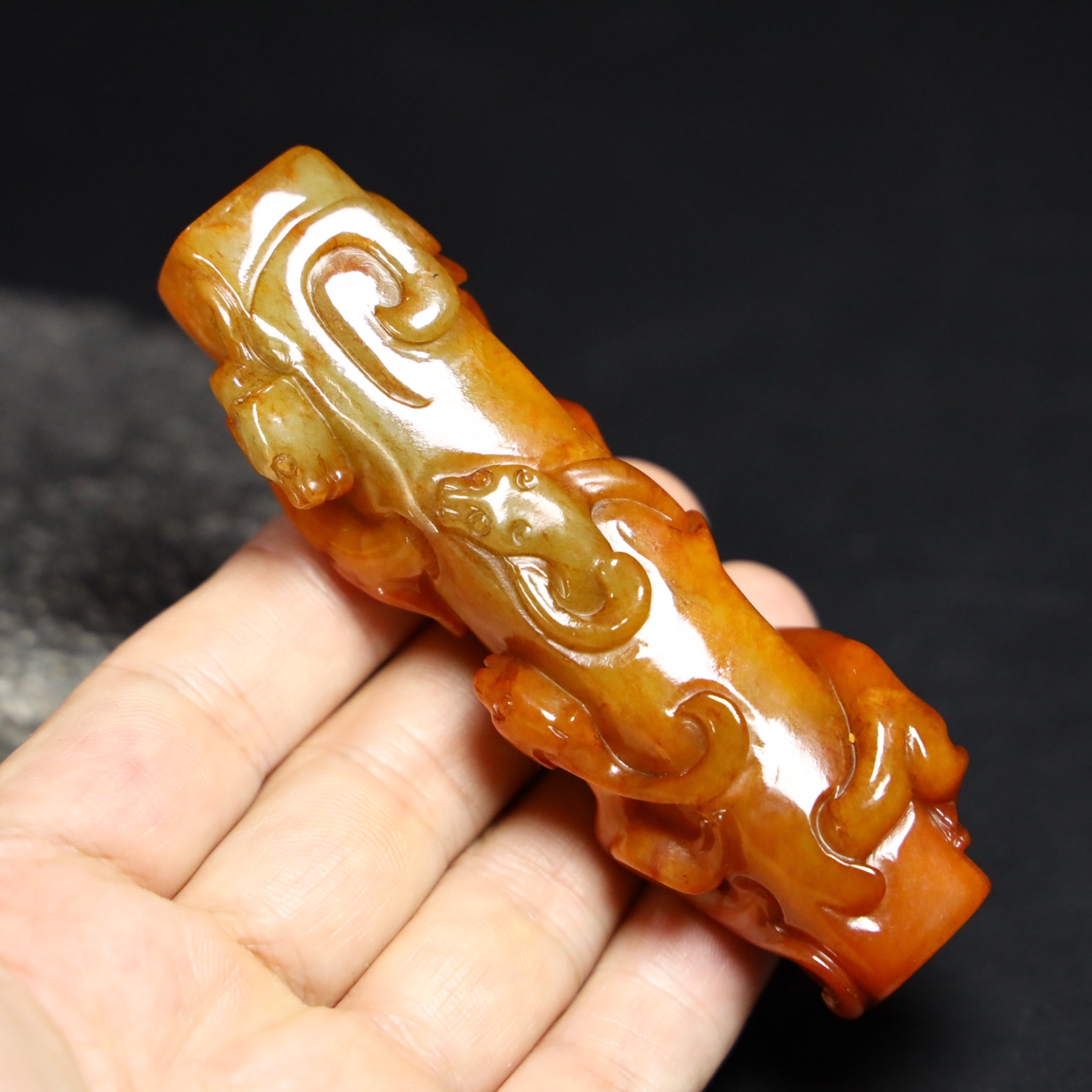 Chinese Natural Jade Carved Ornament