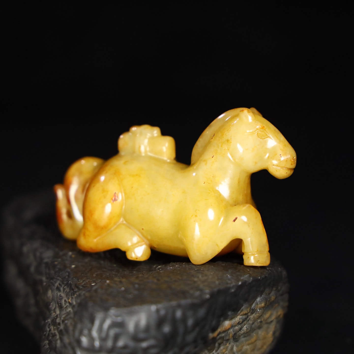 Chinese Natural Jade Carved Horse statue