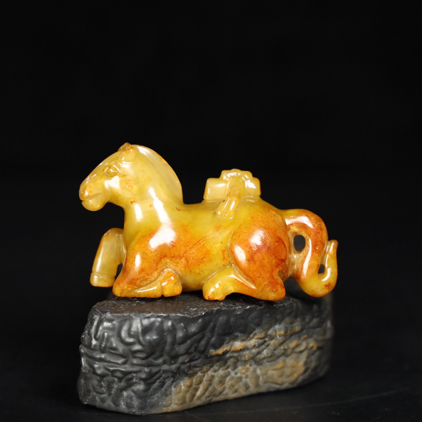 Chinese Natural Jade Carved Horse statue