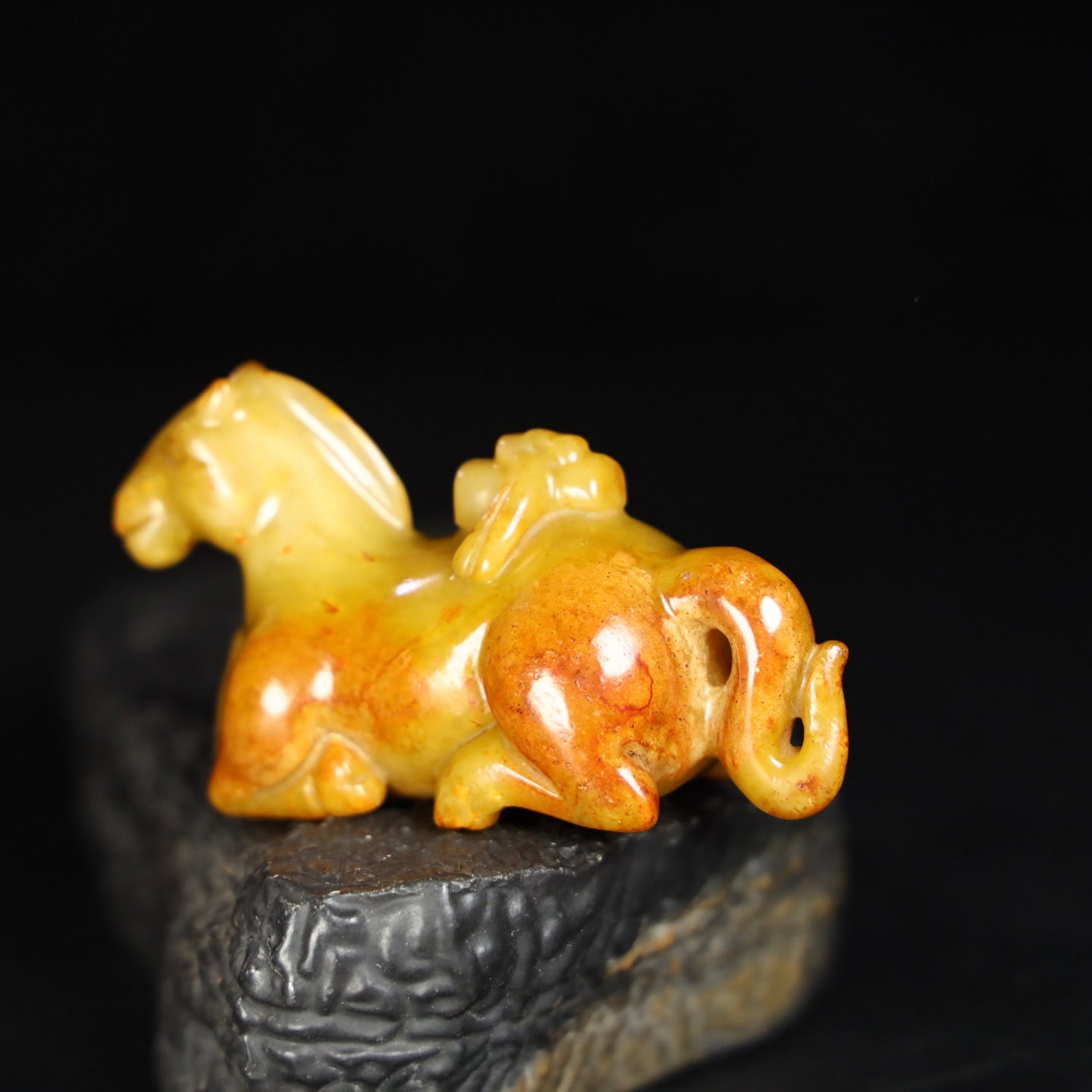 Chinese Natural Jade Carved Horse statue