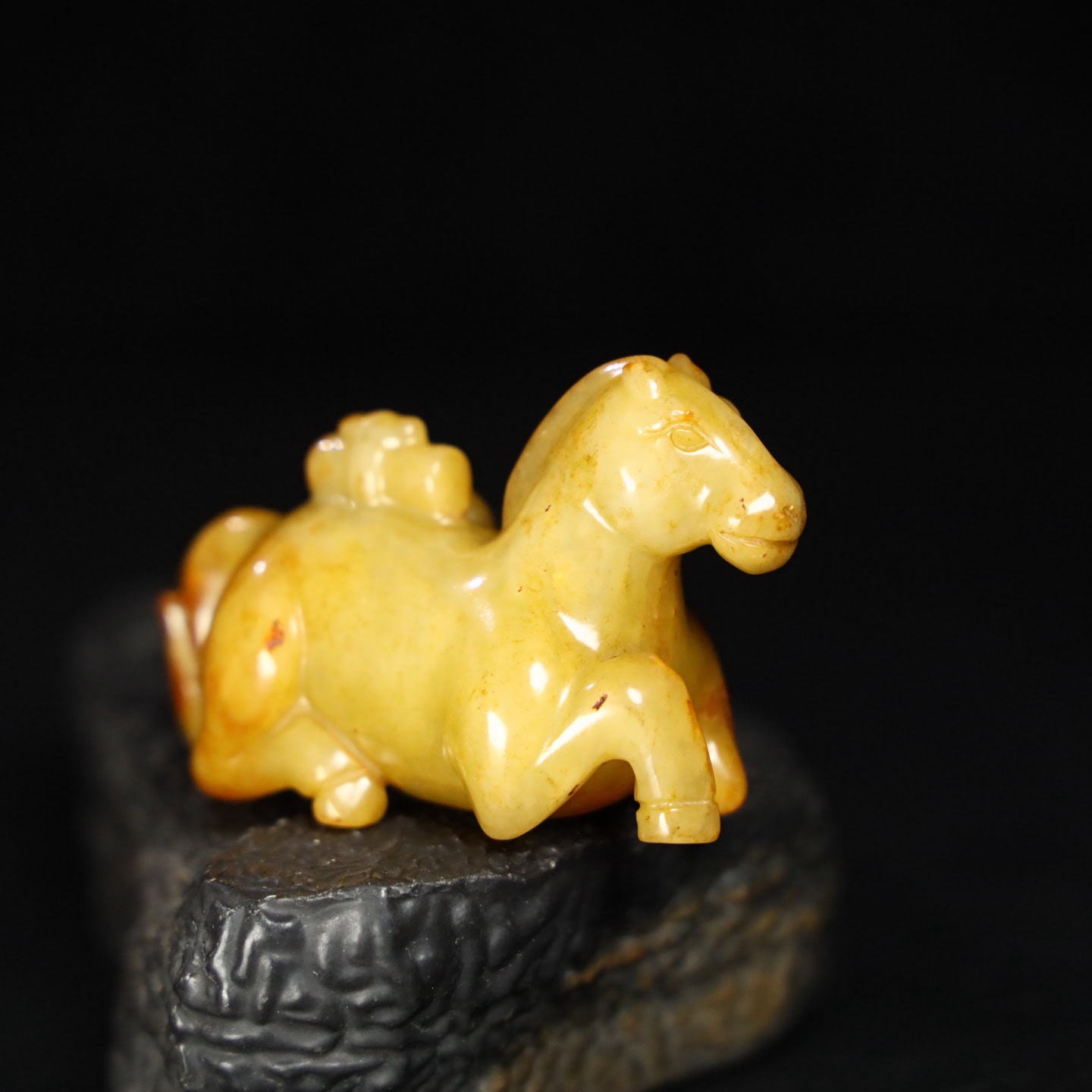 Chinese Natural Jade Carved Horse statue