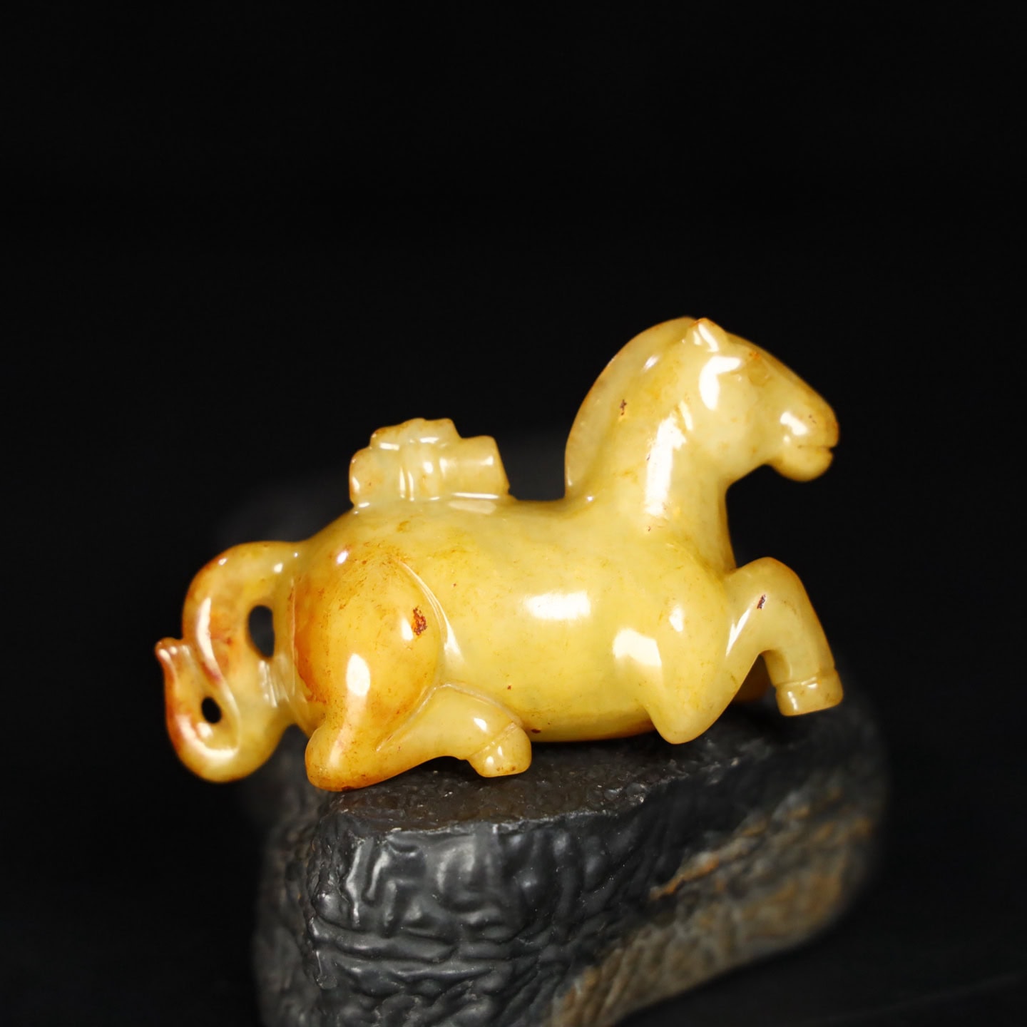 Chinese Natural Jade Carved Horse statue
