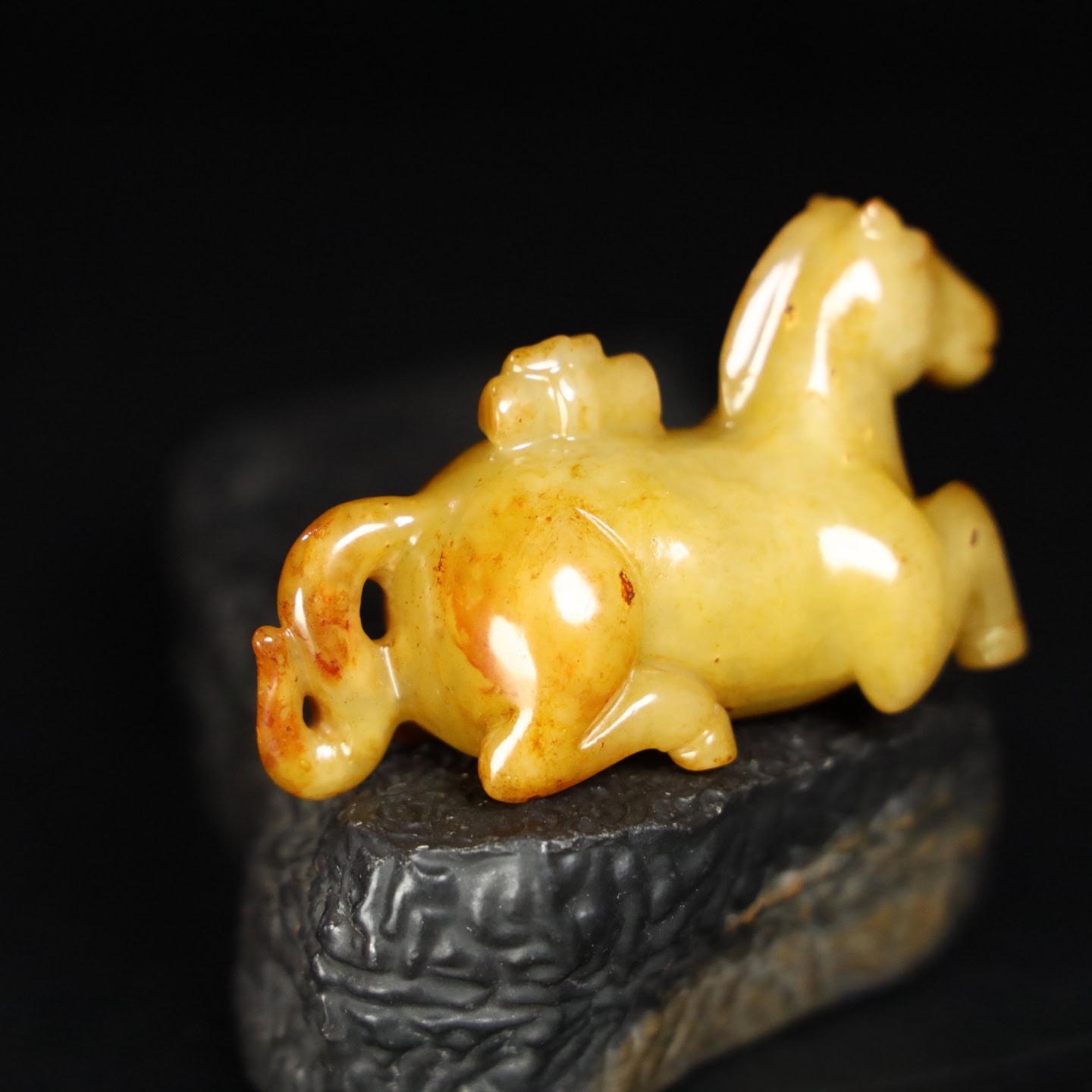 Chinese Natural Jade Carved Horse statue