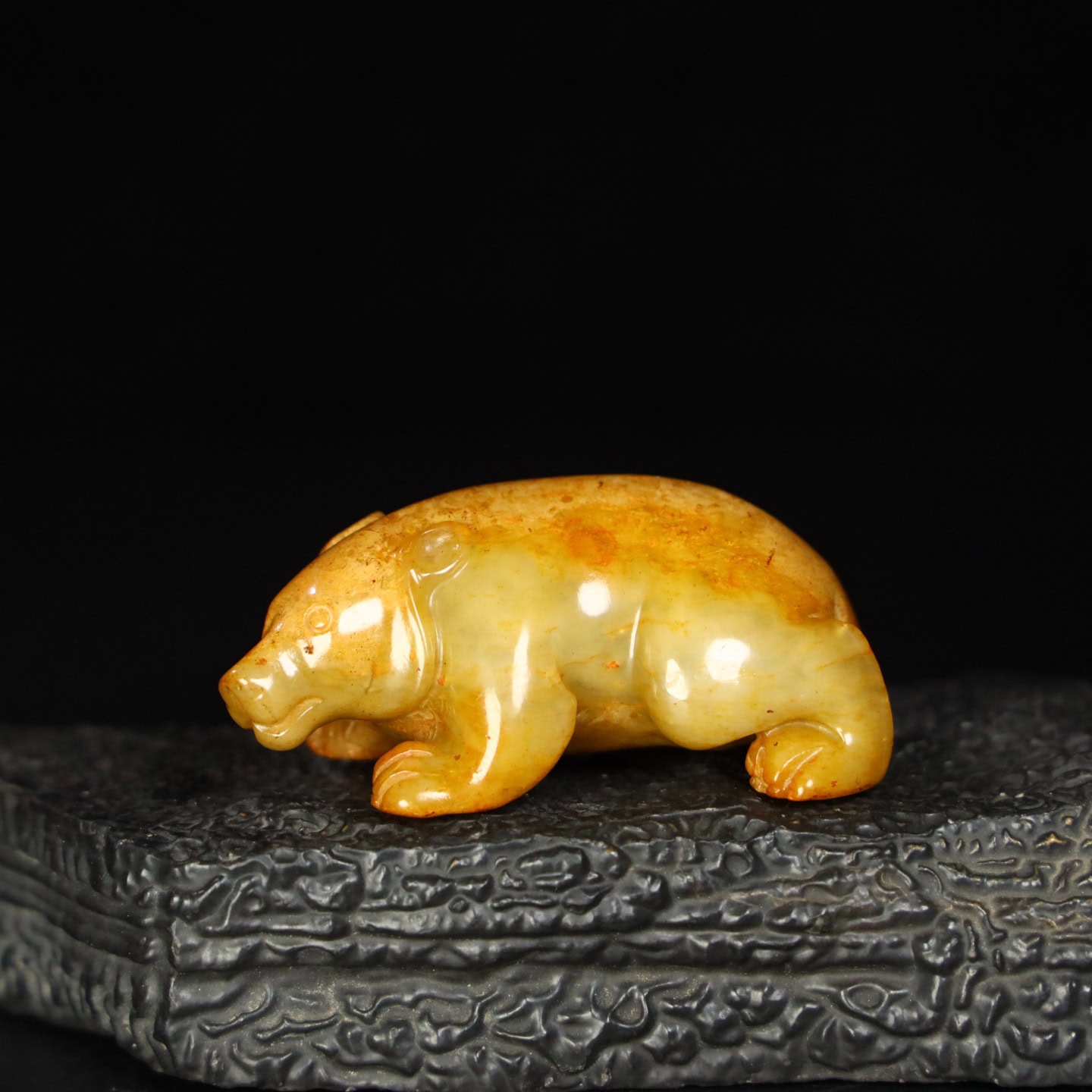 Chinese Natural Jade Carved Bear