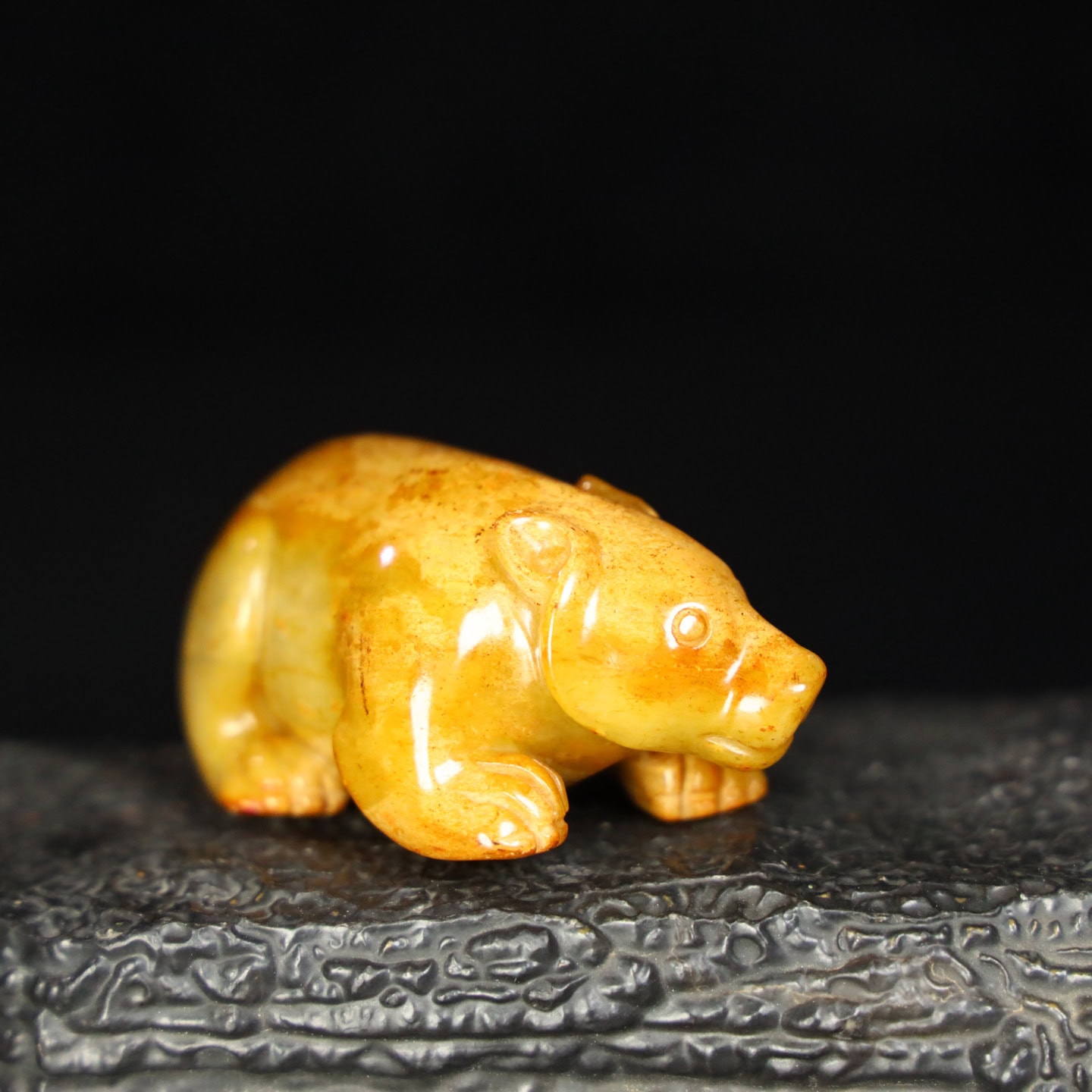 Chinese Natural Jade Carved Bear