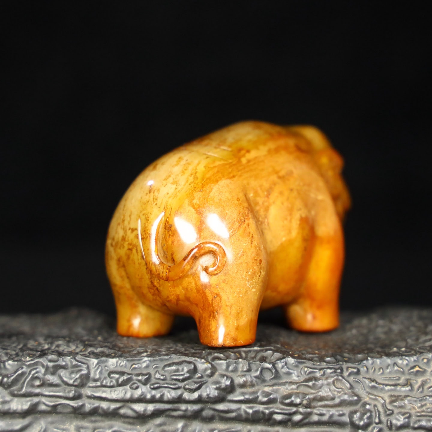 Chinese Natural Jade Carved elephants