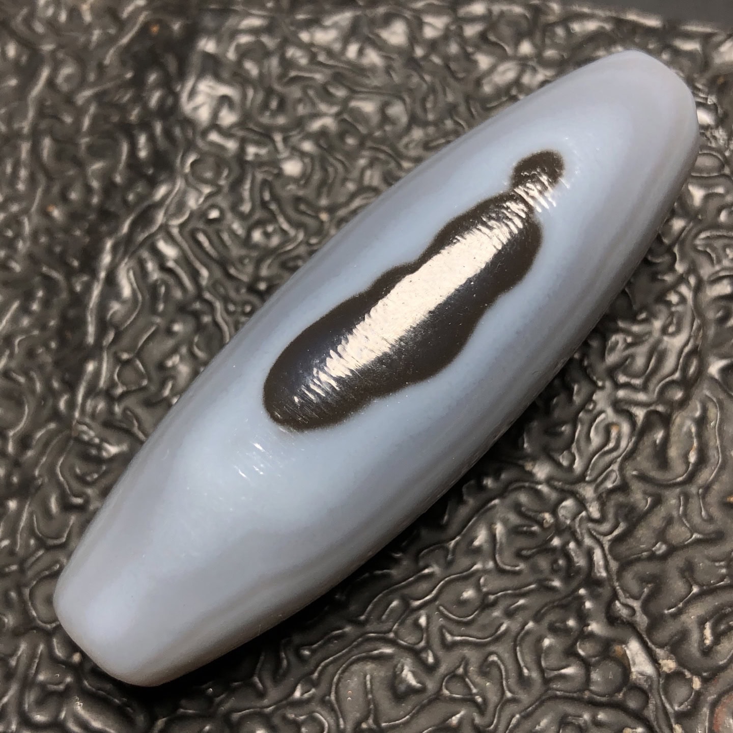 Chinese Natural Jade Carved Dzi beads