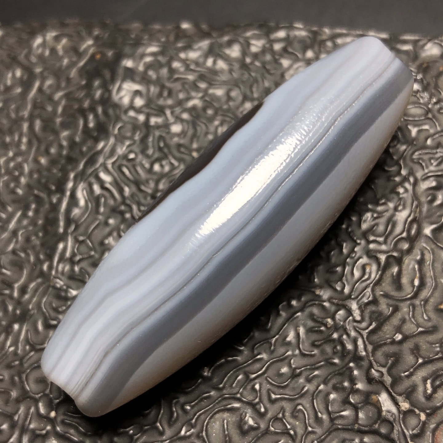 Chinese Natural Jade Carved Dzi beads