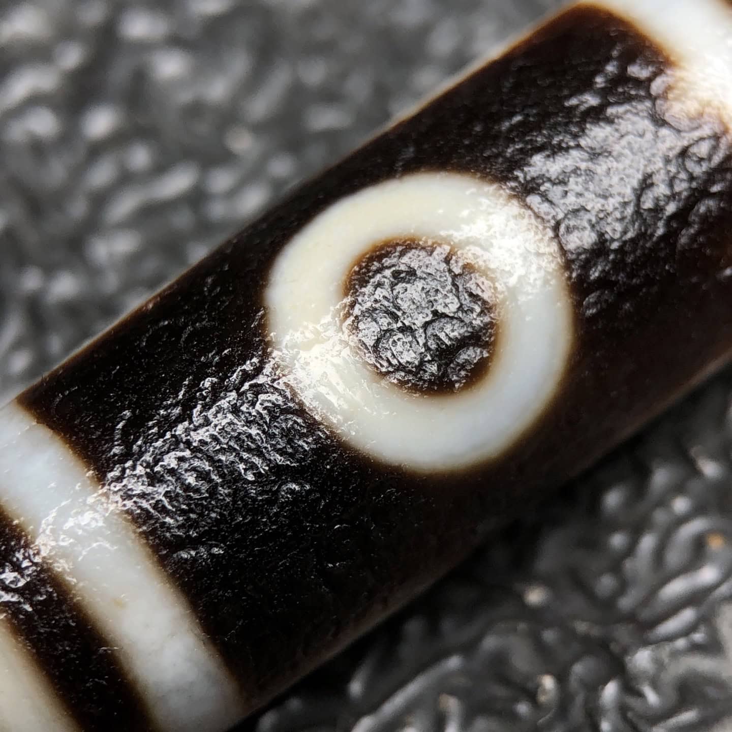 Chinese Natural Jade Carved Dzi beads