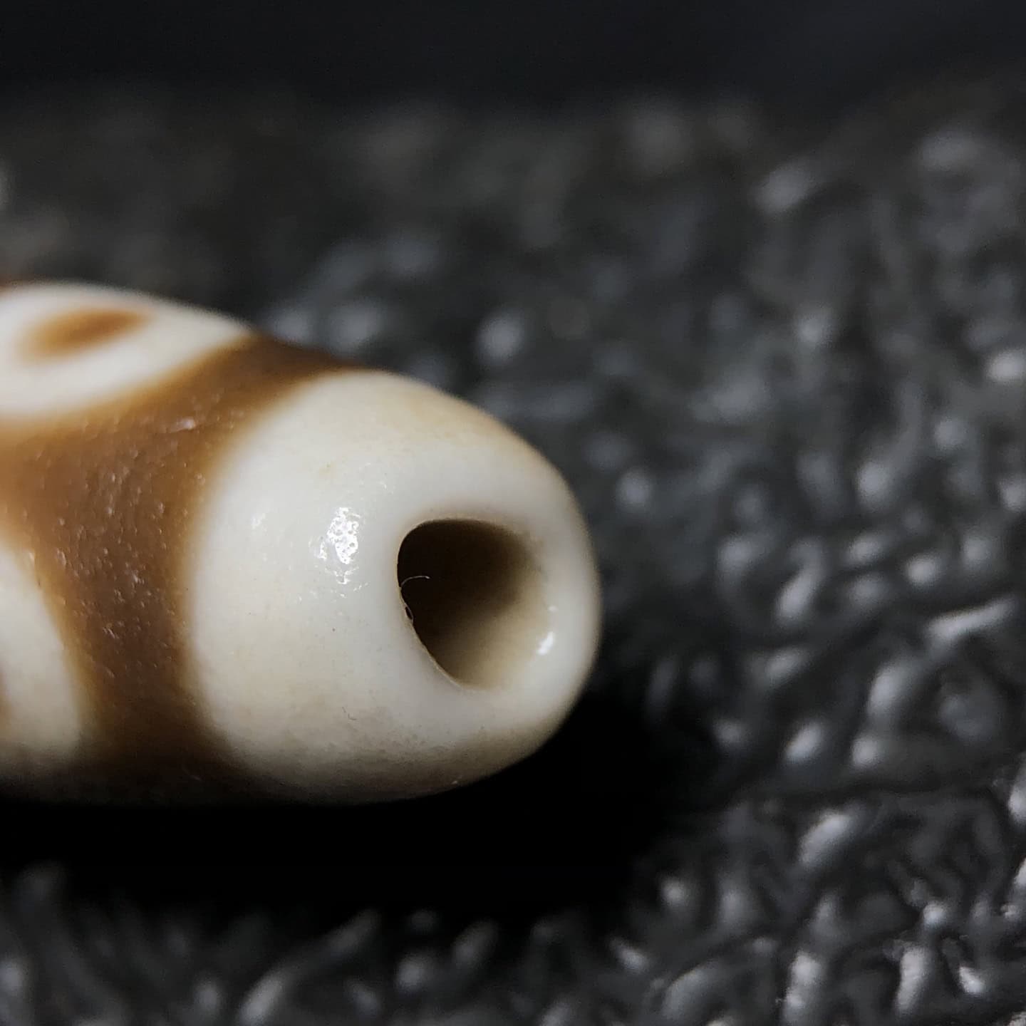 Chinese Natural Jade Carved Dzi beads