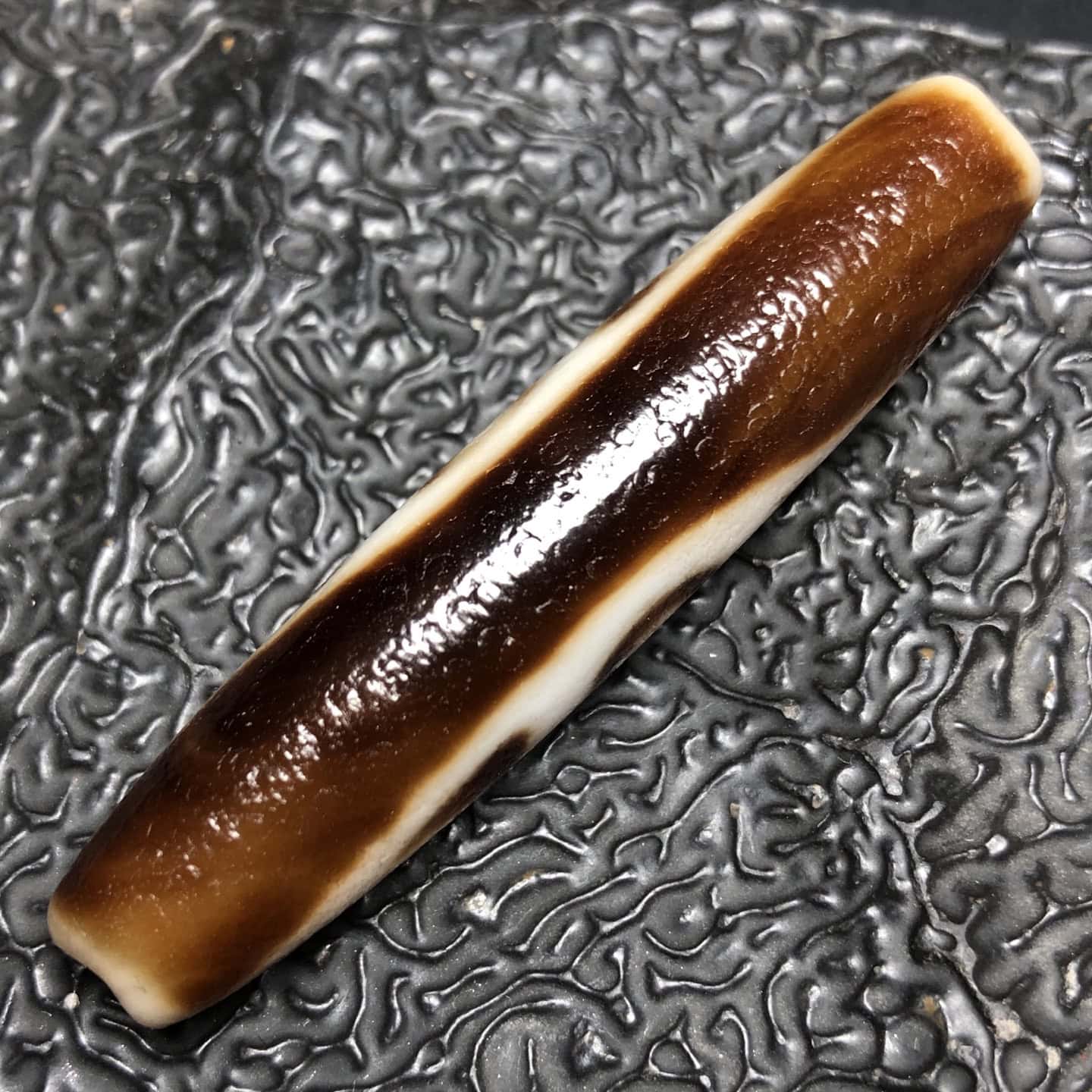 Chinese Natural Jade Carved Dzi beads