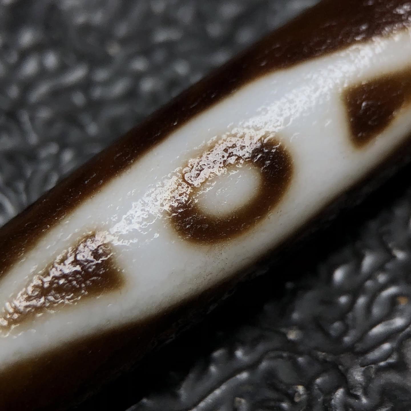 Chinese Natural Jade Carved Dzi beads