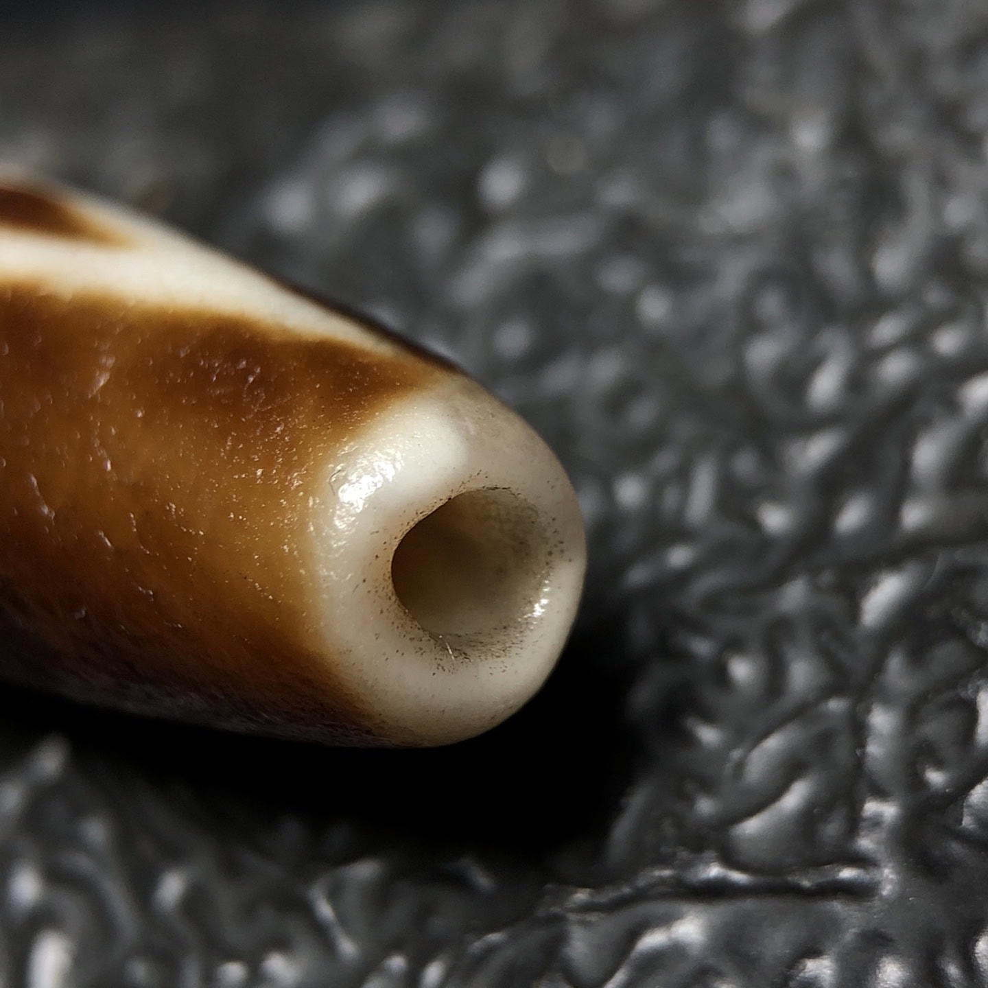 Chinese Natural Jade Carved Dzi beads