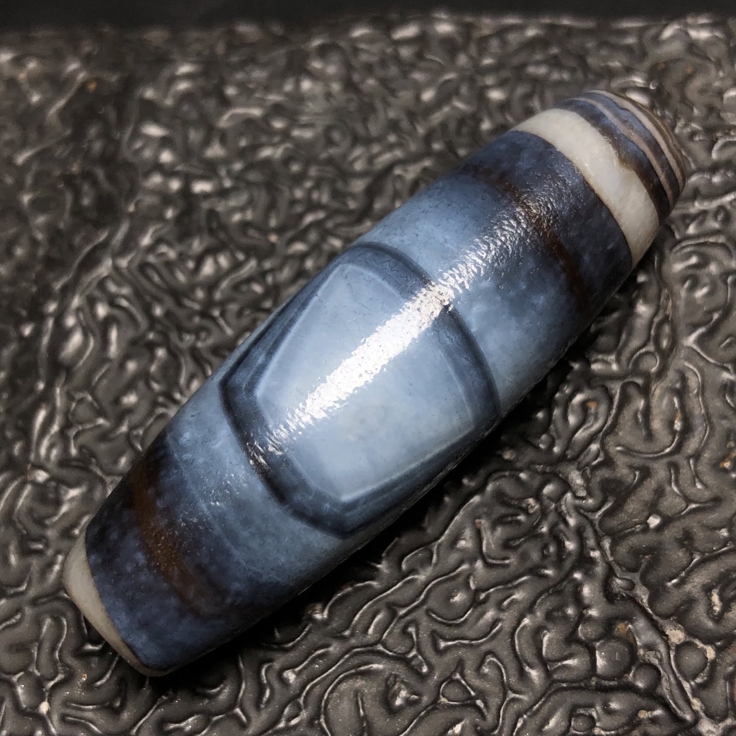 Chinese Natural Jade Carved Dzi beads