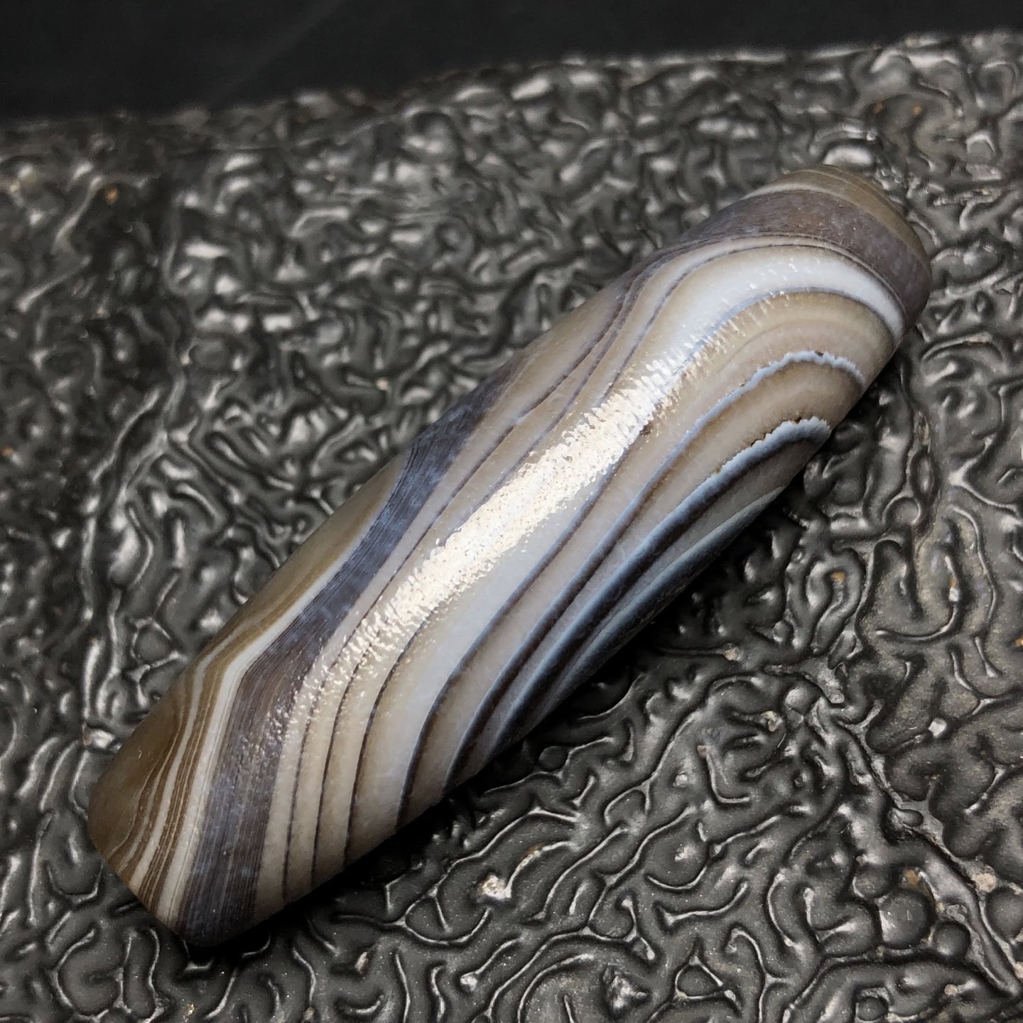 Chinese Natural Jade Carved Dzi beads