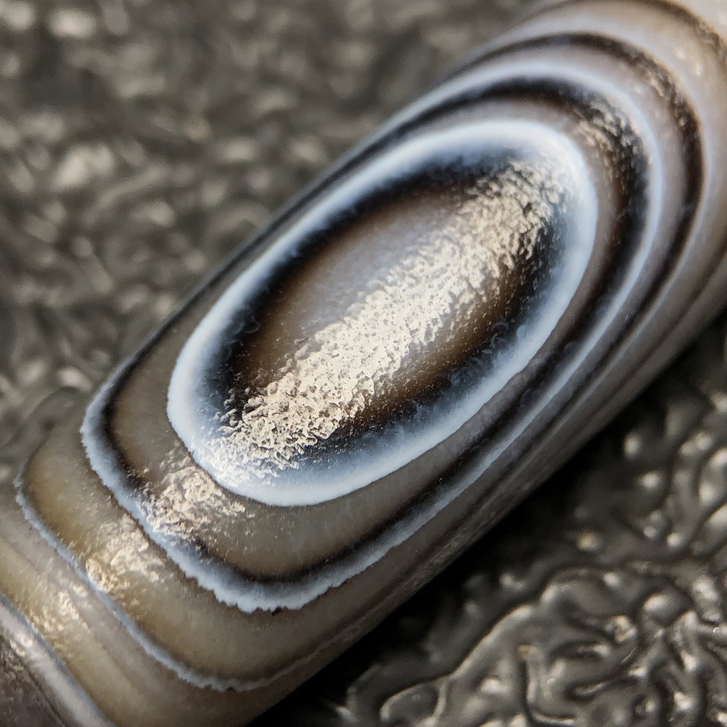 Chinese Natural Jade Carved Dzi beads