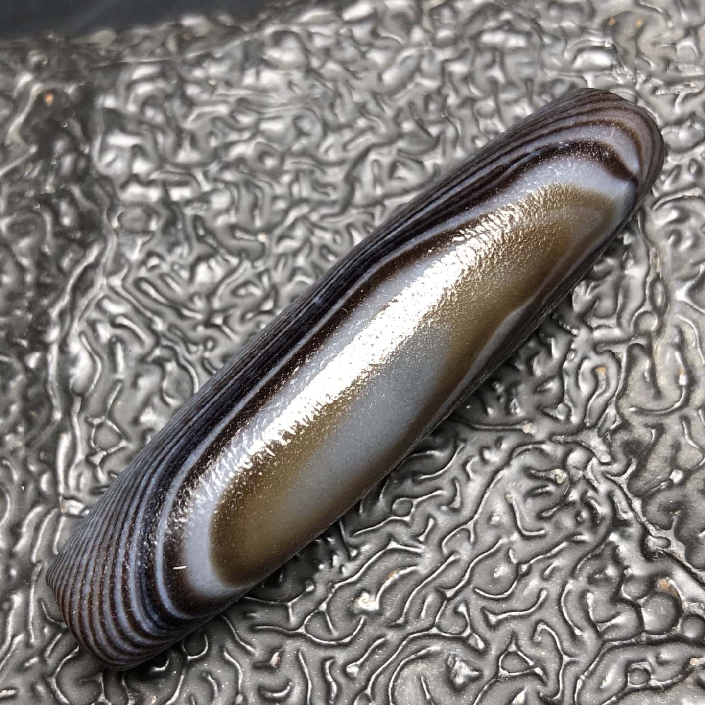 Chinese Natural Jade Carved Dzi beads