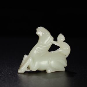 Chinese Natural Jade Carved horse Sealing hand pieces