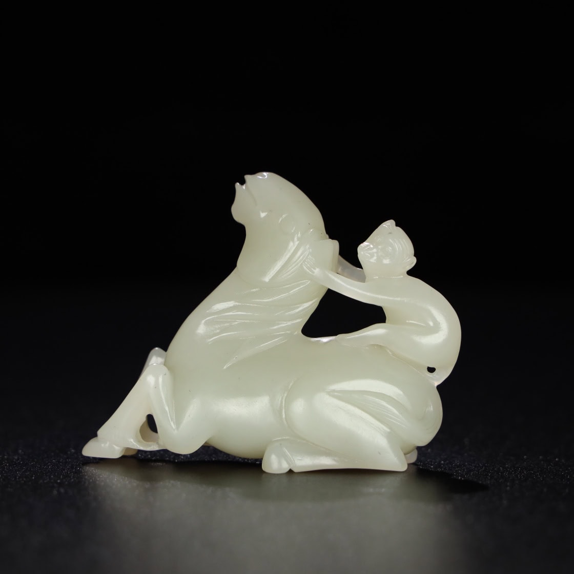 Chinese Natural Jade Carved horse Sealing hand pieces