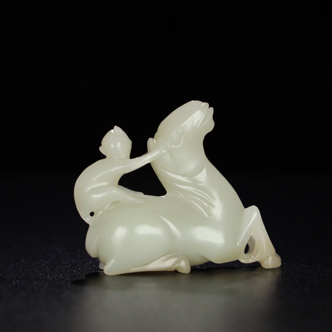 Chinese Natural Jade Carved horse Sealing hand pieces