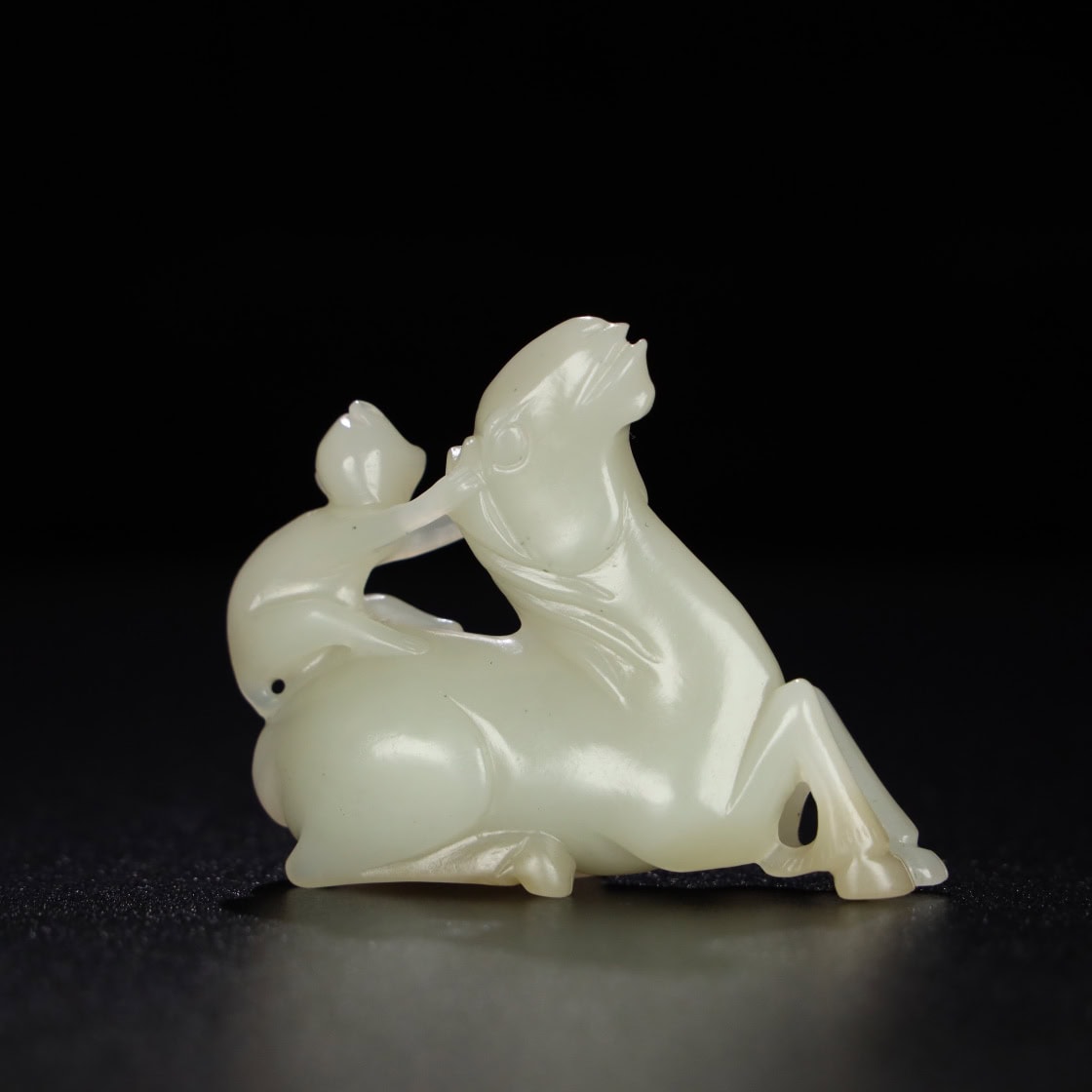 Chinese Natural Jade Carved horse Sealing hand pieces