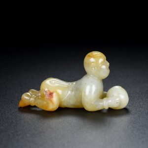 Chinese Natural Jade Carved Boy