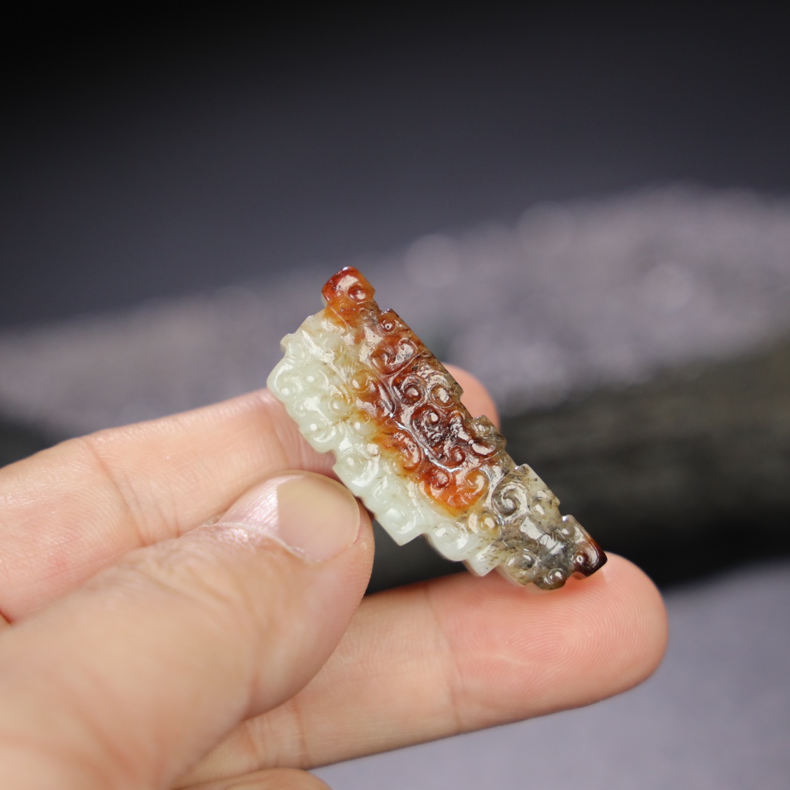 Chinese Natural Jade Carved Ornament