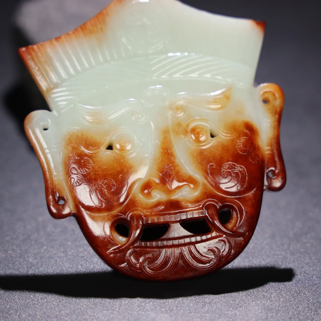 Chinese Natural Jade Carved masks