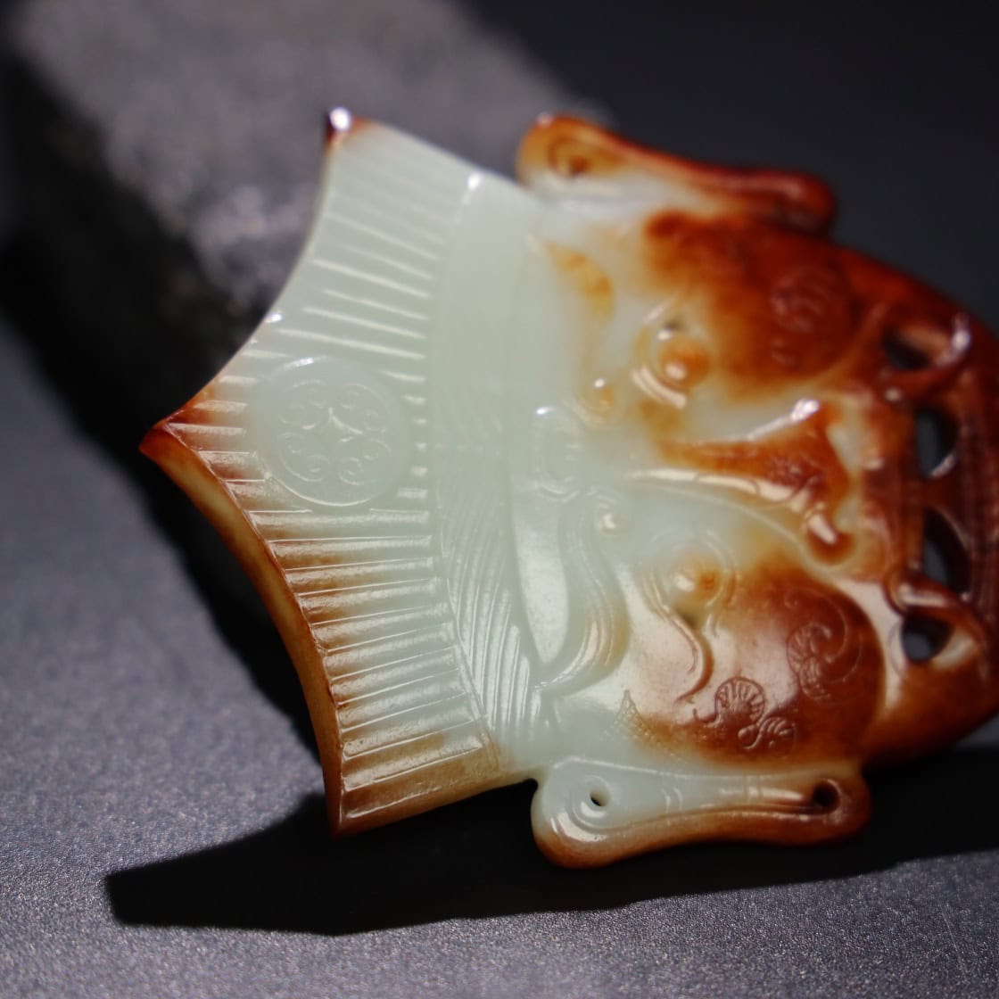 Chinese Natural Jade Carved masks