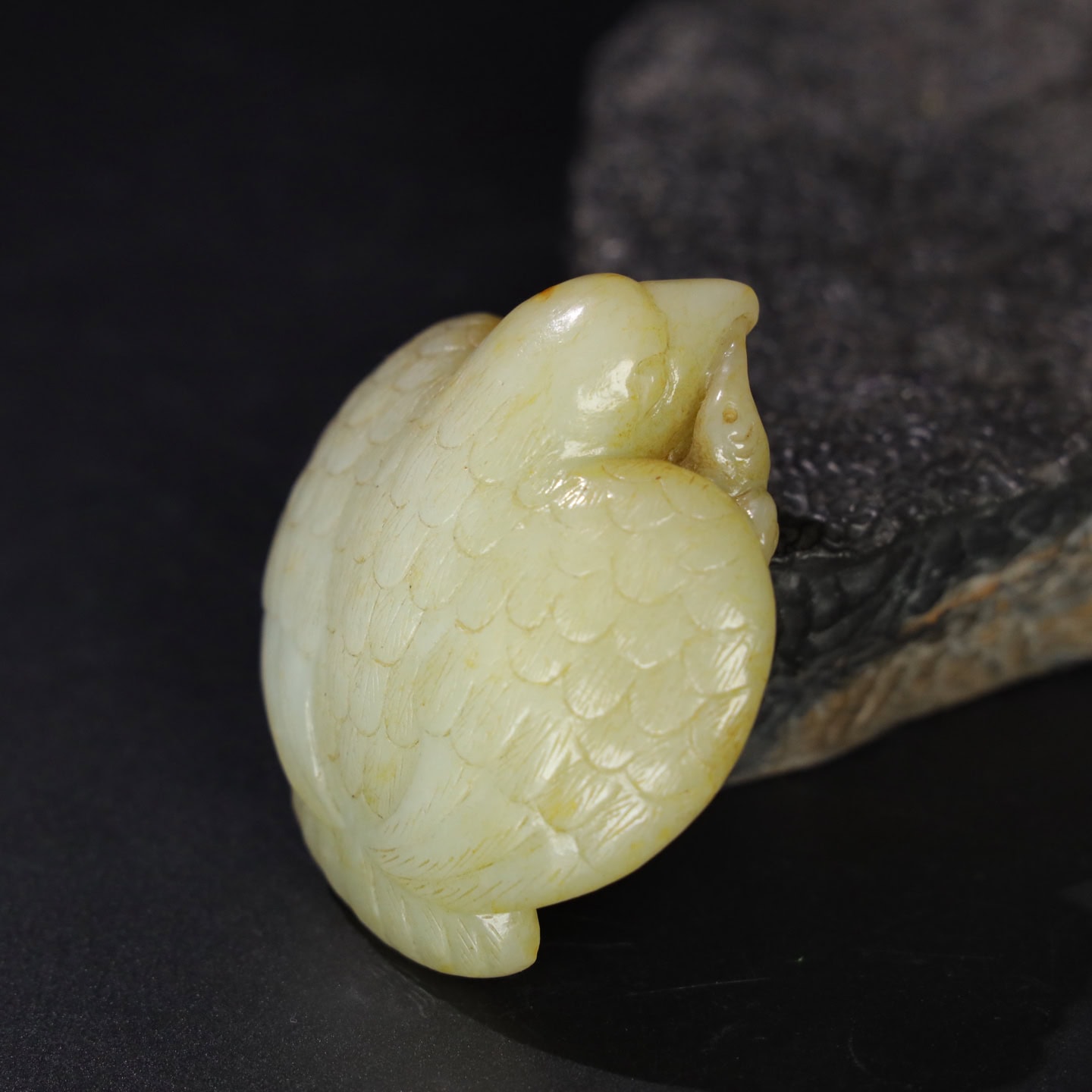 Chinese Natural Jade Carved bird
