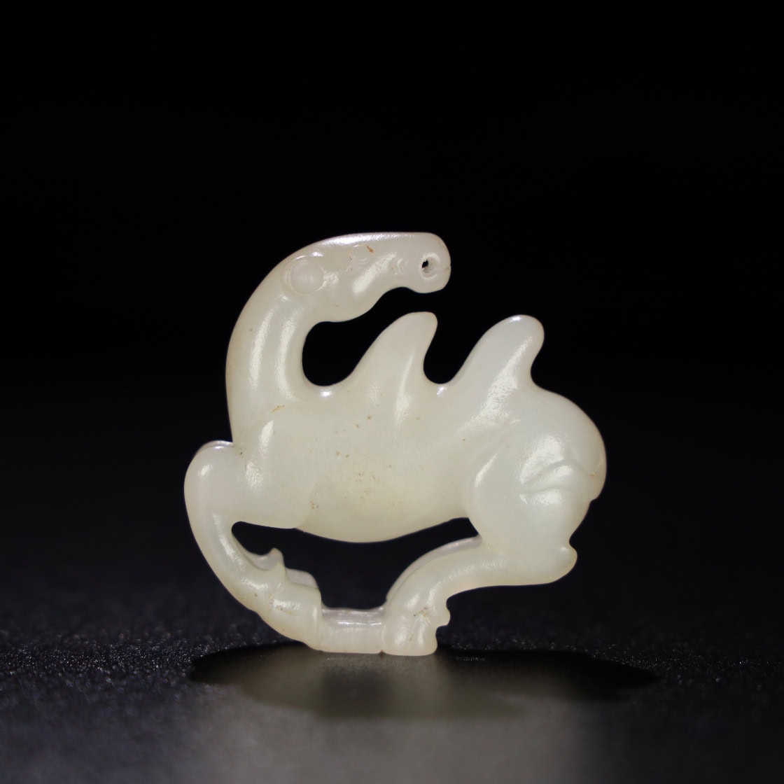 Chinese Natural Jade Carved camel handles