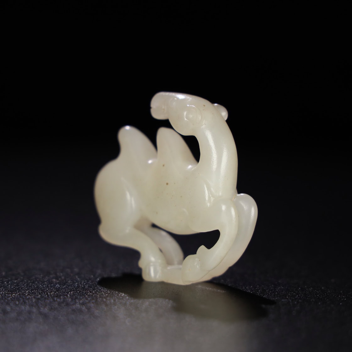 Chinese Natural Jade Carved camel handles