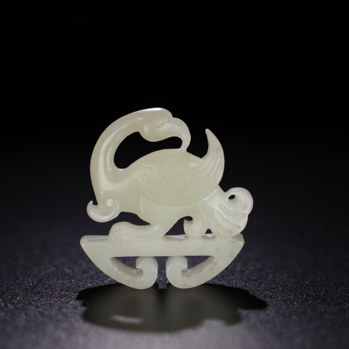 Chinese Natural Jade Carved bird handles