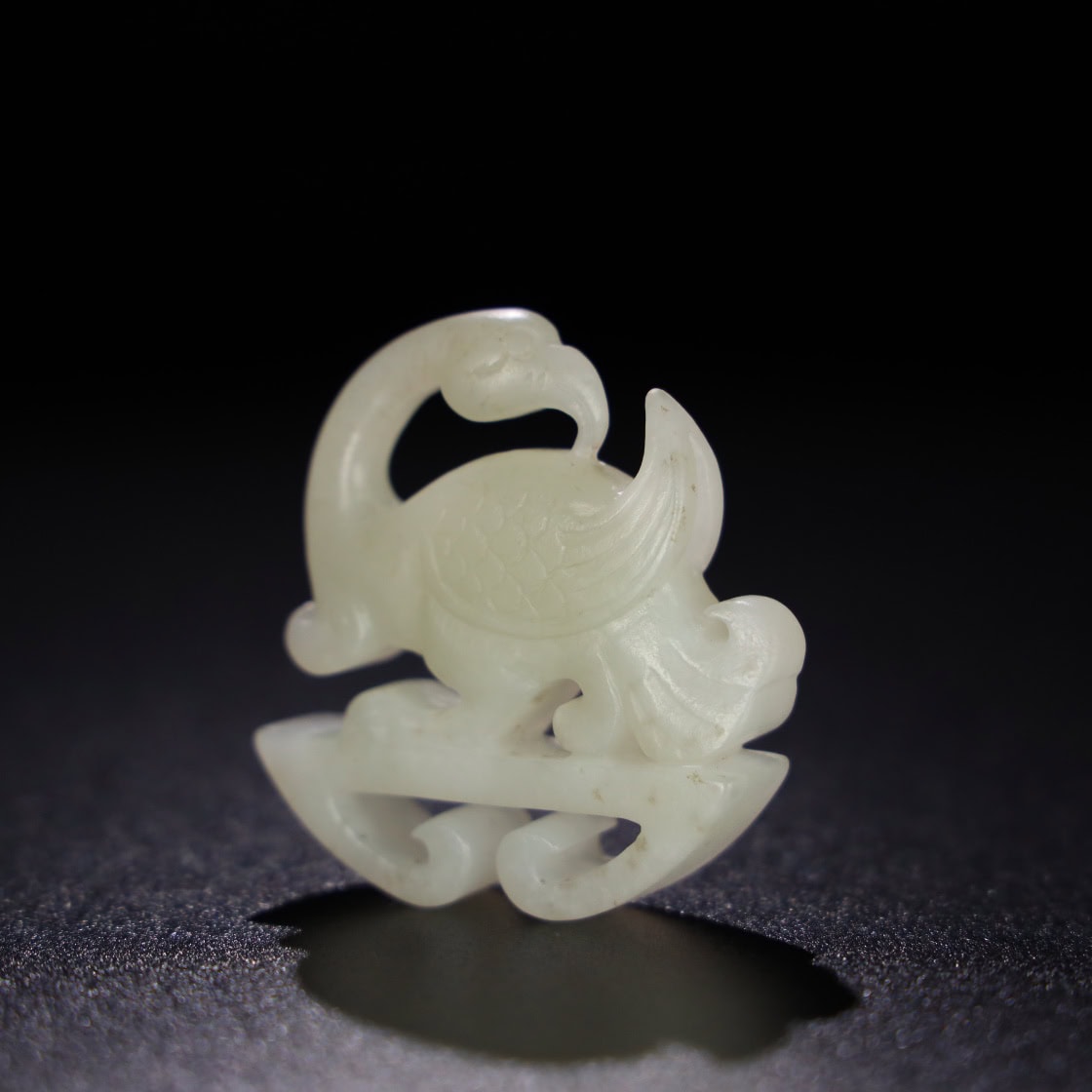 Chinese Natural Jade Carved bird handles