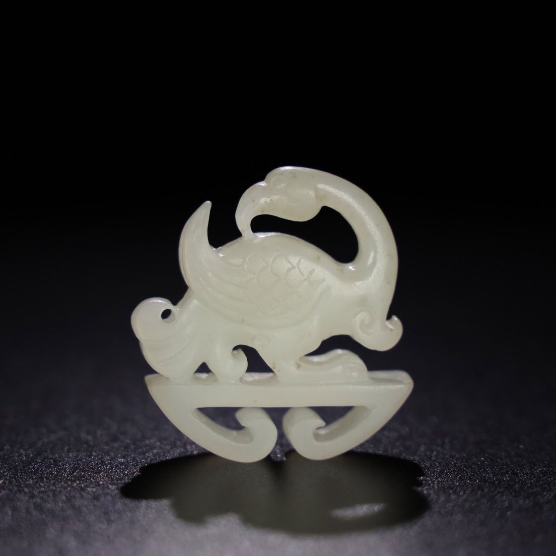 Chinese Natural Jade Carved bird handles