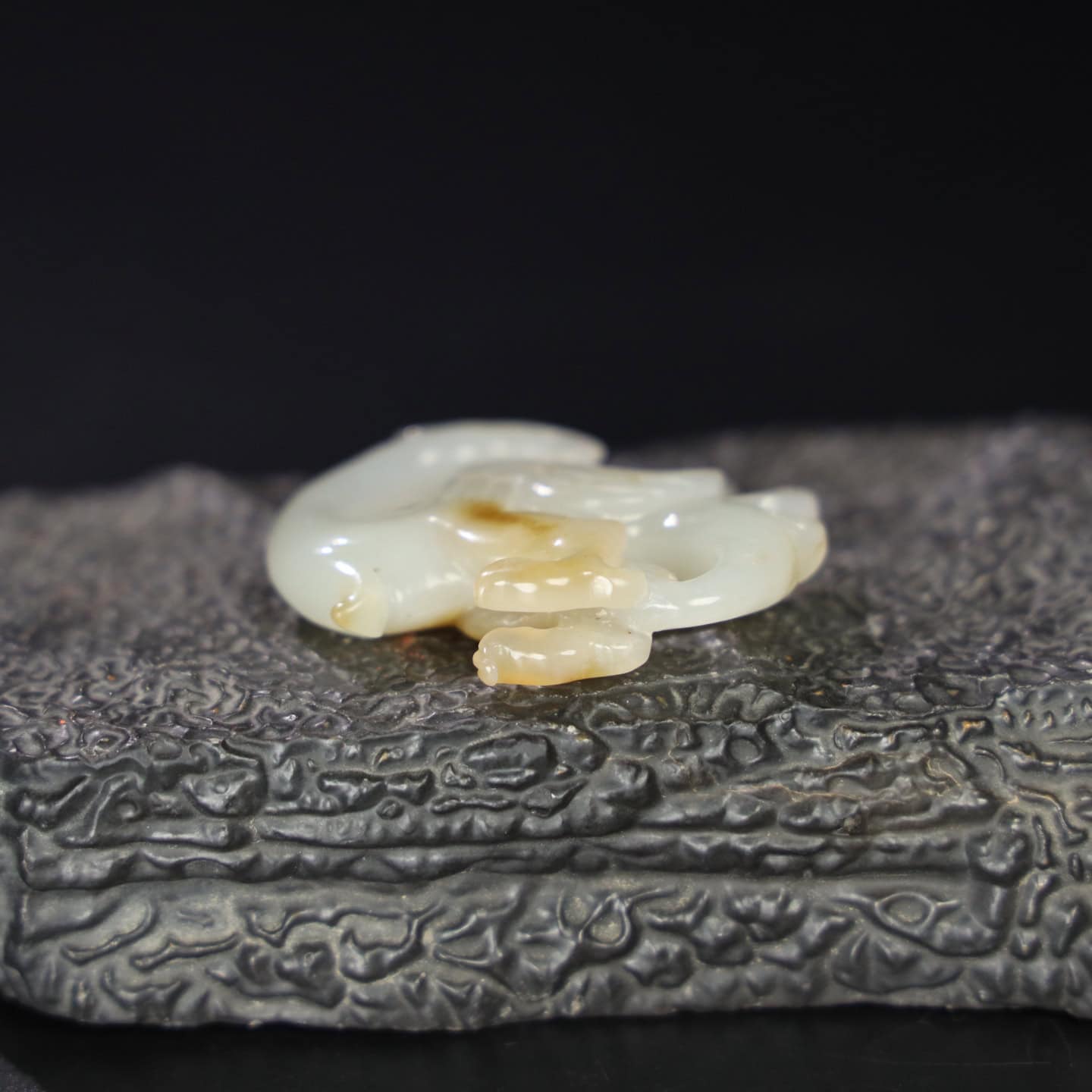 Chinese Natural Jade Carved bird handles