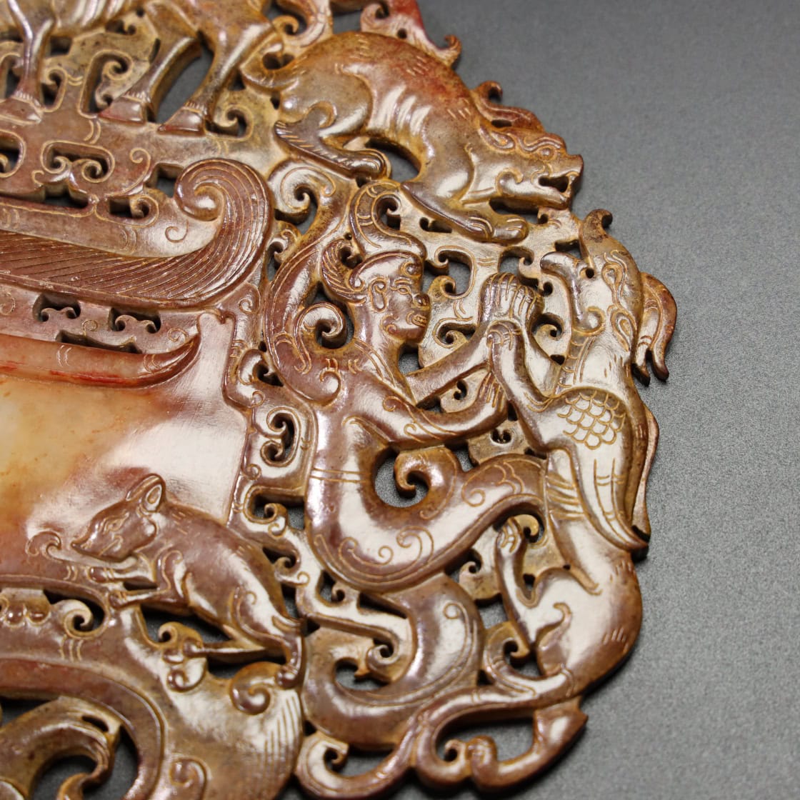 Chinese Natural Jade Carved masks