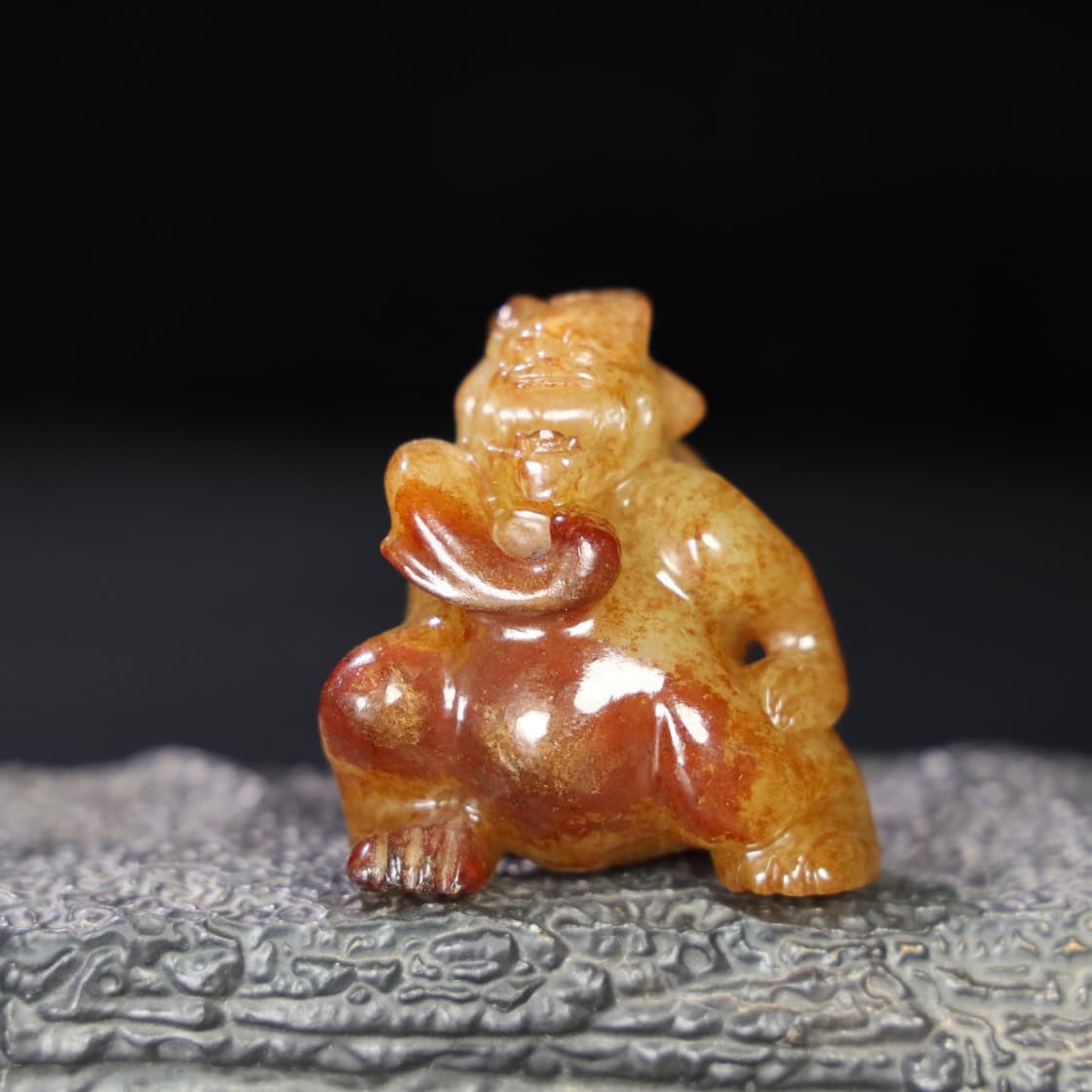 Chinese Natural Jade Carved Bear