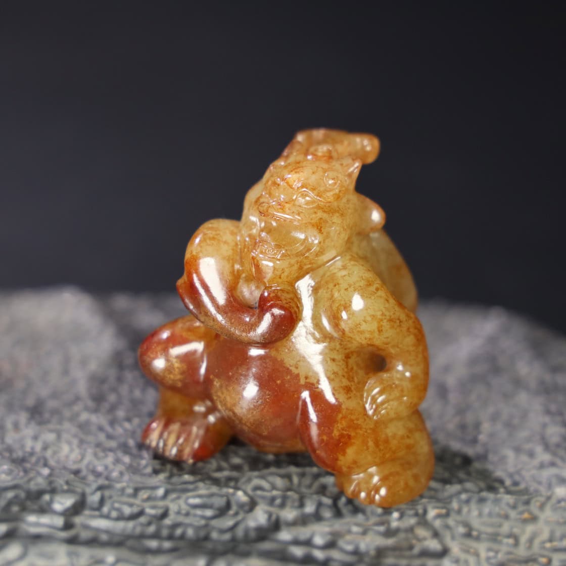 Chinese Natural Jade Carved Bear