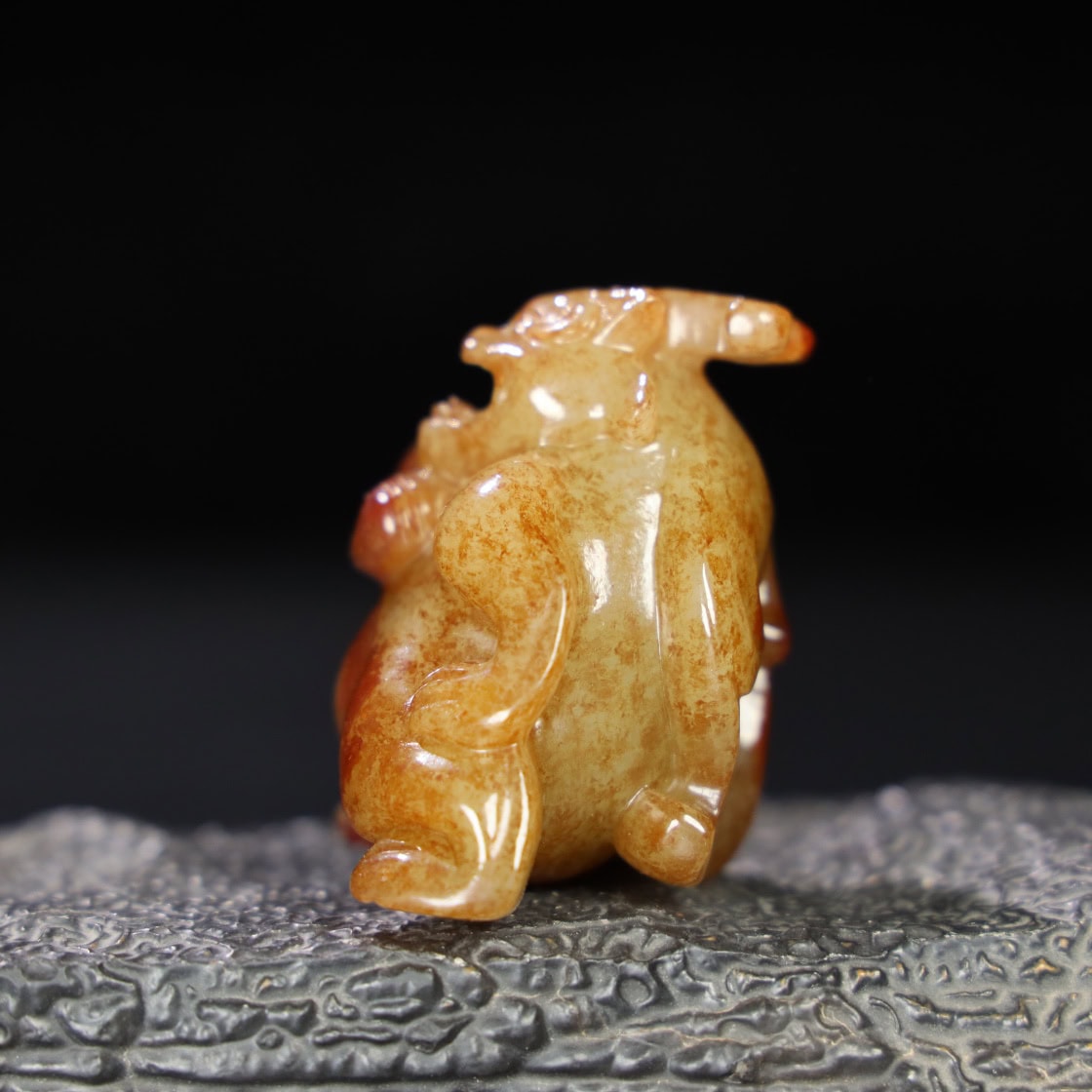 Chinese Natural Jade Carved Bear