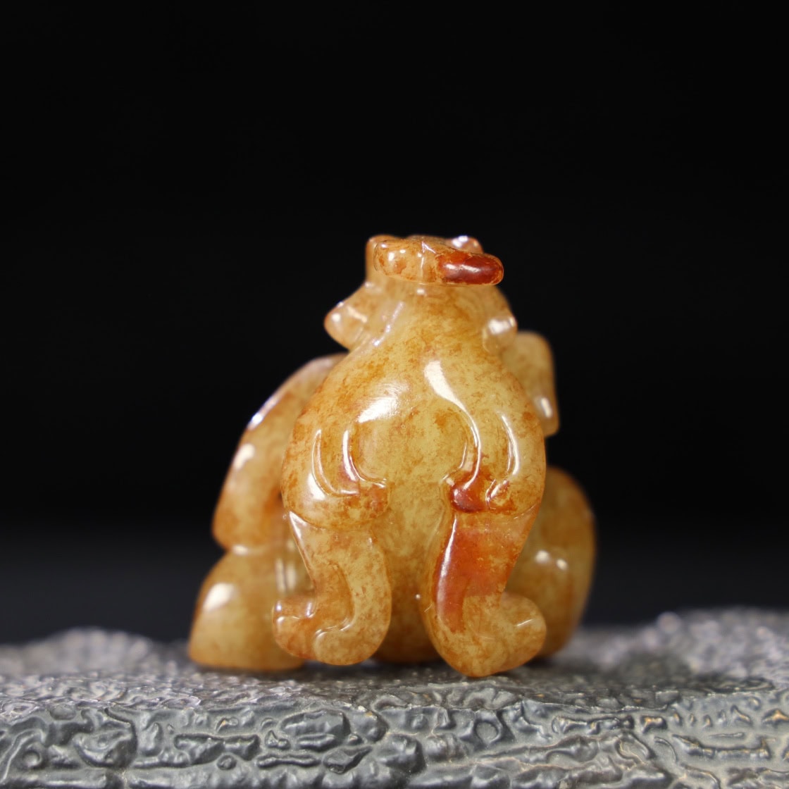 Chinese Natural Jade Carved Bear