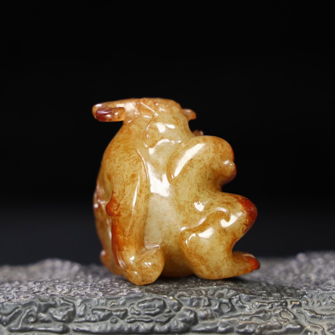 Chinese Natural Jade Carved Bear