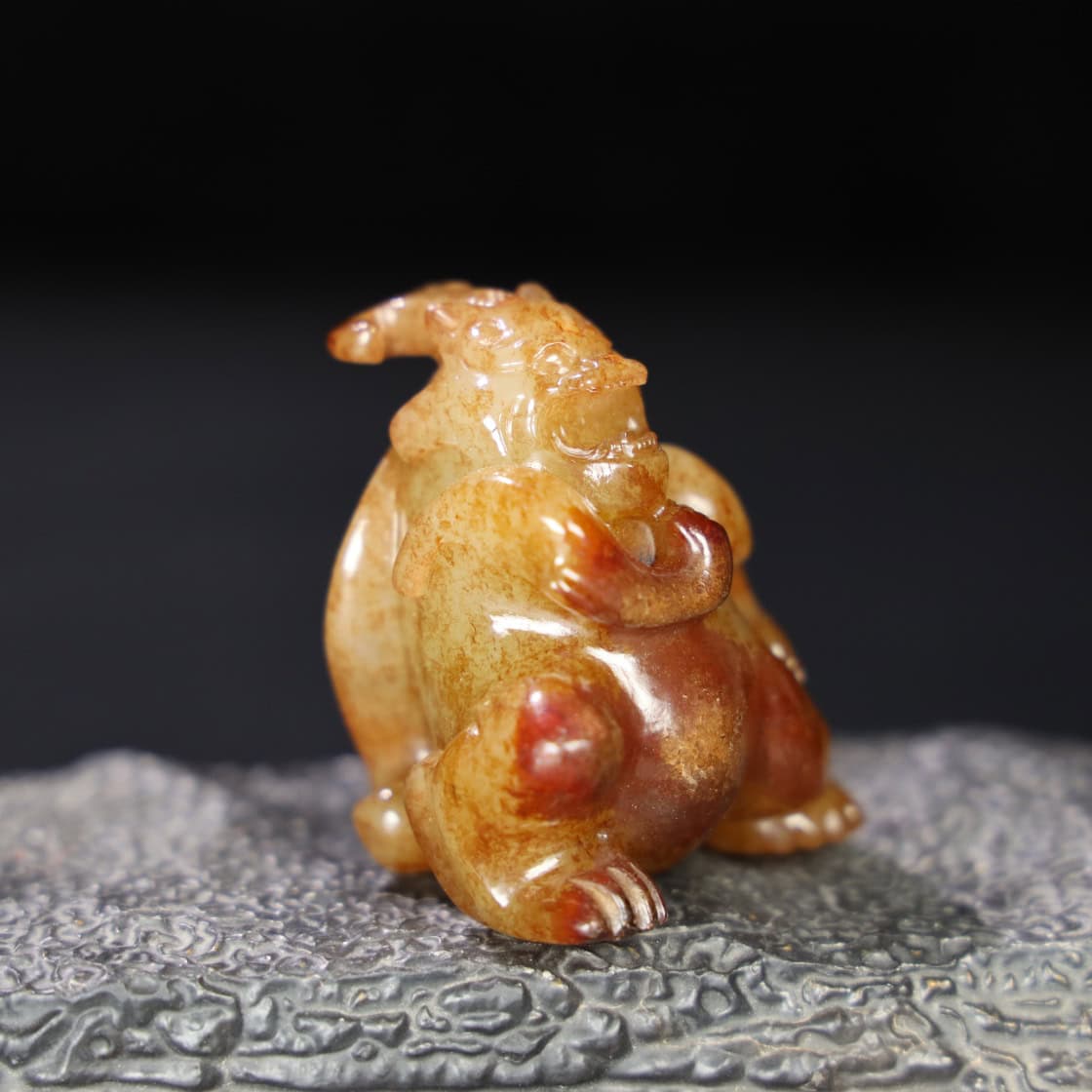 Chinese Natural Jade Carved Bear