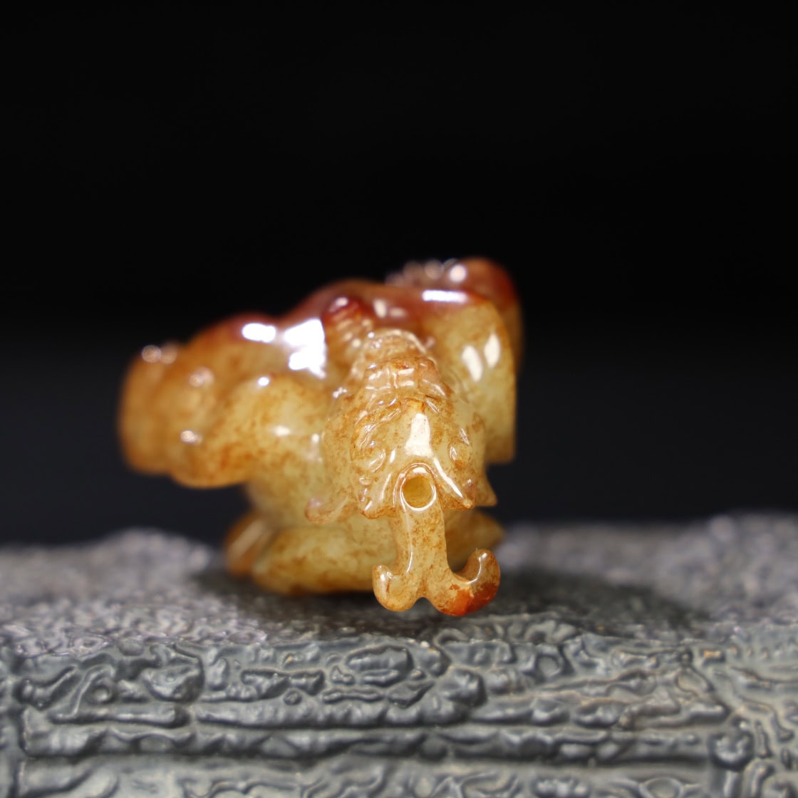 Chinese Natural Jade Carved Bear