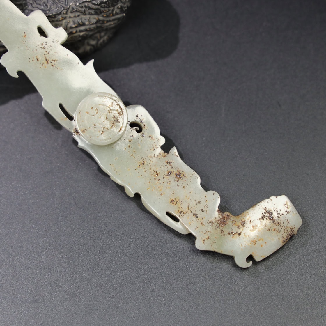 Chinese Natural Jade Carved Hooks