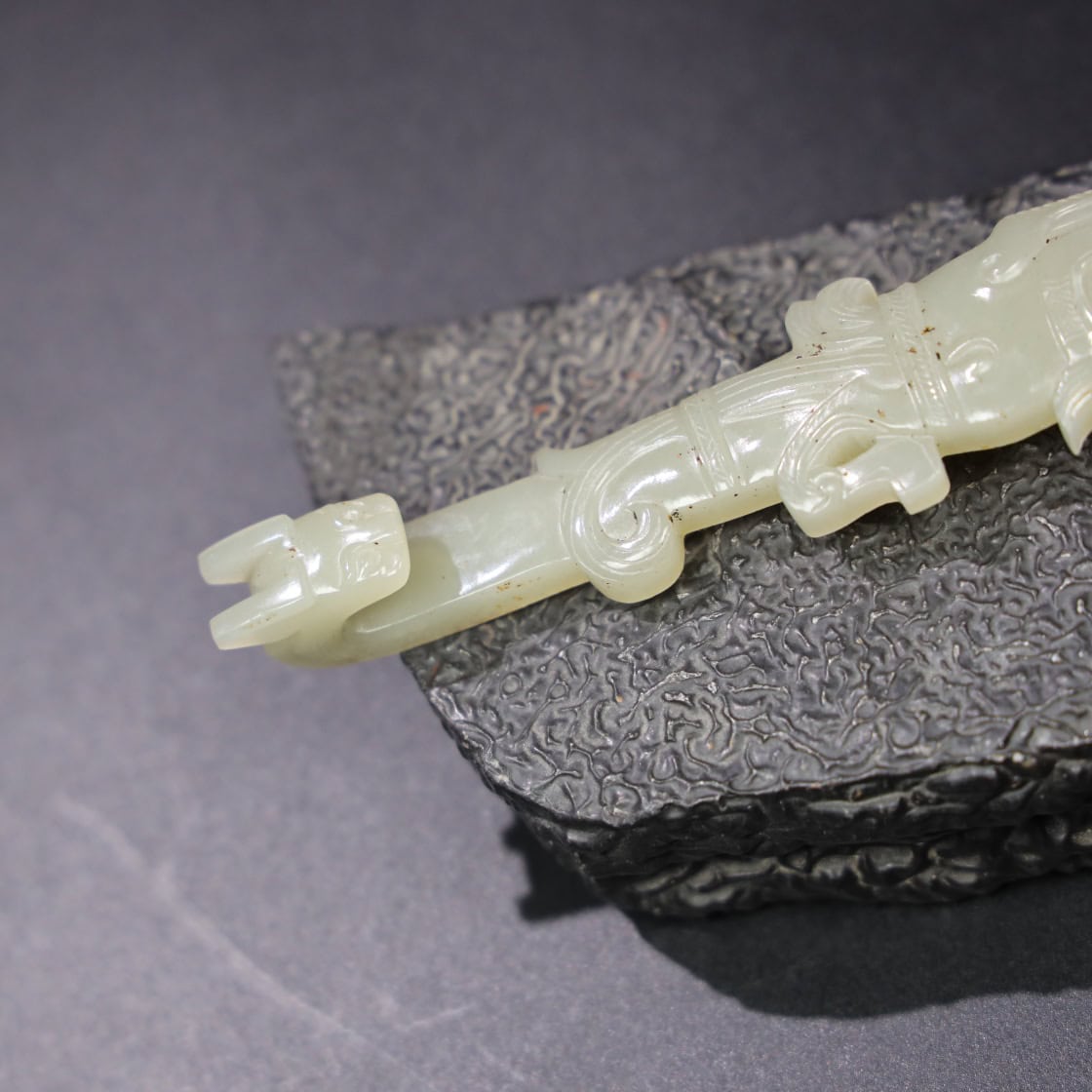 Chinese Natural Jade Carved Hooks