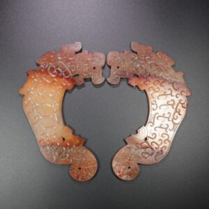 Chinese Natural Jade Carved Dragon Pendant